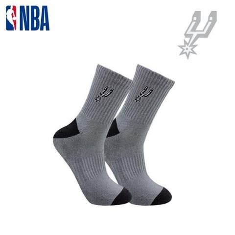 【南紡購物中心】 【NBA運動配件館】NBA襪子 籃球襪 運動襪 中筒襪 馬刺隊 束腳底刺繡毛圈中筒襪