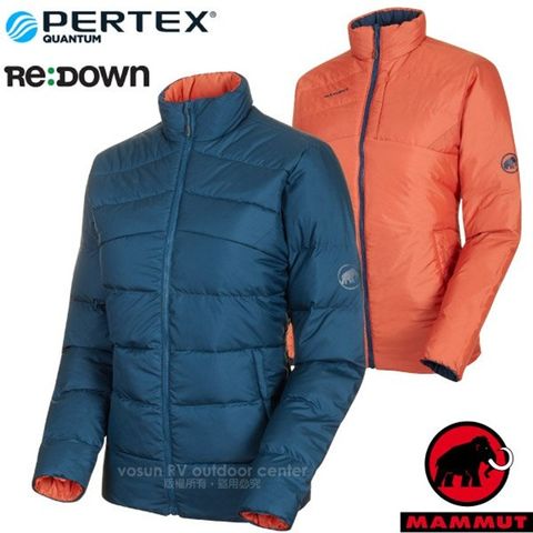 MAMMUT 長毛象 女 Whitehorn 輕量保暖正反兩穿羽絨外套.夾克/650FP羽絨.Pertex防風防潑/1013-01090-50265 水鴨藍/椒橙