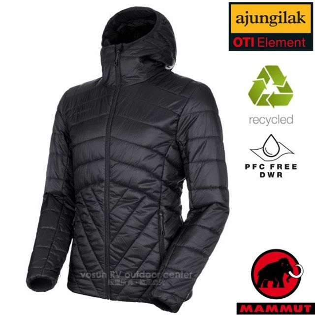 MAMMUT 長毛象 男 Rime IN Hooded 超輕量化纖保暖連帽外套.夾克(可機洗)/ 1013-01210-0001 黑