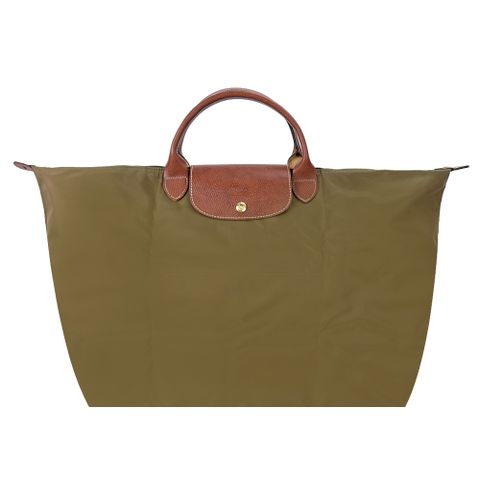 Longchamp LE PLIAGE短把手提旅行袋(大/卡其綠)