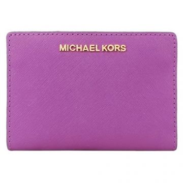 MICHAEL KORS JET SET 防刮卡片零錢短夾-紫