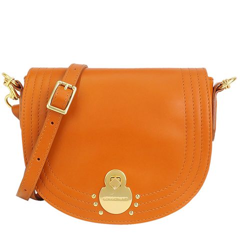 LONGCHAMP CAVALCADE 旋轉金屬扣斜背包(橙色)