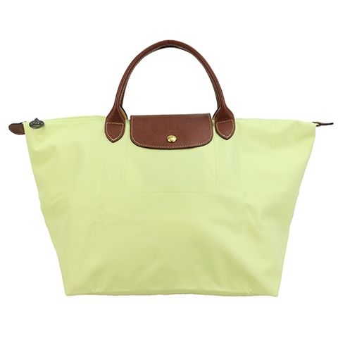 LONGCHAMP Le Pliage 短把摺疊水餃包(中/螢光粉綠