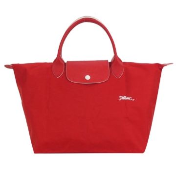 Longchamp LE PLIAGE COLLECTION 刺繡短把水餃包(中/朱紅)