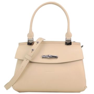 LONGCHAMP MADELEINE系列皮革手提/斜背兩用包(象牙白)