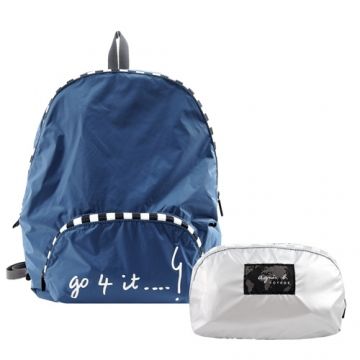 agnes b. go 4 it輕便後背包(可收納)(藍)