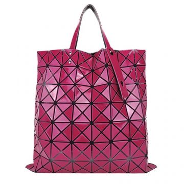 Issey Miyake 三宅一生  BAOBAO亮面方格8x8手提包(紫紅)
