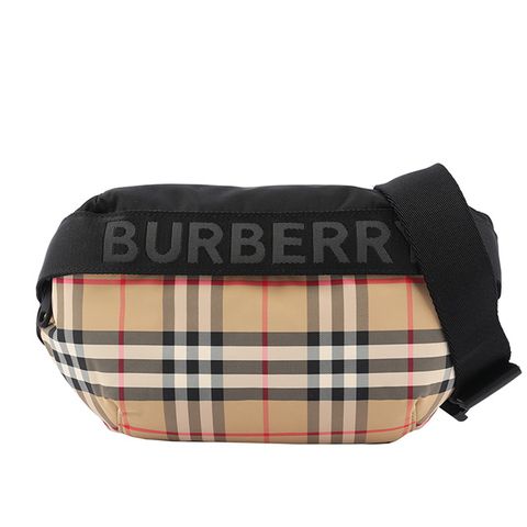 BURBERRY 中型 Vintage 格紋及標誌性條紋腰包(典藏米色) 8026557 A7026