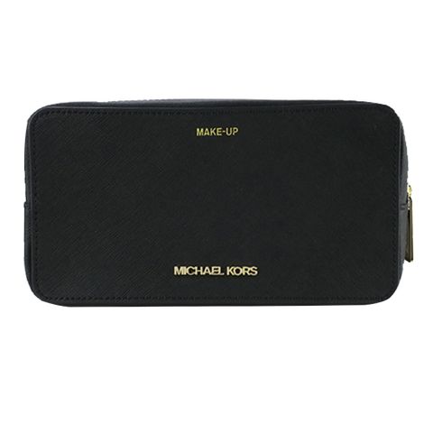 MICHAEL KORS JET SET TRAVEL 滿版防刮雙層萬用包-大/黑
