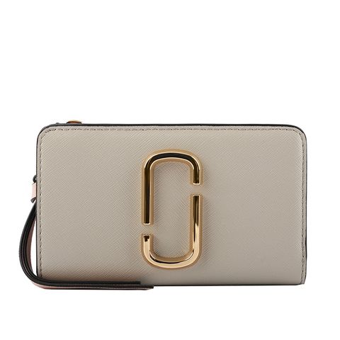 MARC JACOBS THE SNAPSHOT防刮牛皮撞色中夾(淺灰/白色) M0014281 088