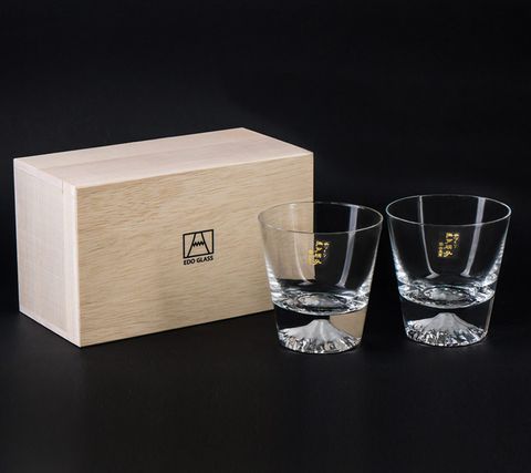 代理商公司貨 日本製【田島硝子】富士山杯 經典款式 對杯2入禮盒組(TG15-015-2R)