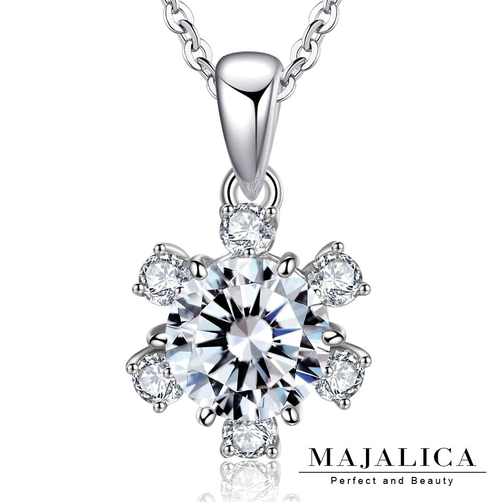 Majalica 純銀項鍊．璀璨之星．擬真鑽 ．淑女款