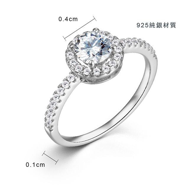 Majalica 純銀戒指 奢華滿鑽 925純銀尾戒 精鍍玫瑰金 玫金款 單個價格 PR6053-3