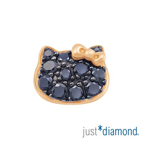 【Just Diamond】Hello Kitty黑鑽風潮系列 18K玫瑰金 鑽石單耳耳環