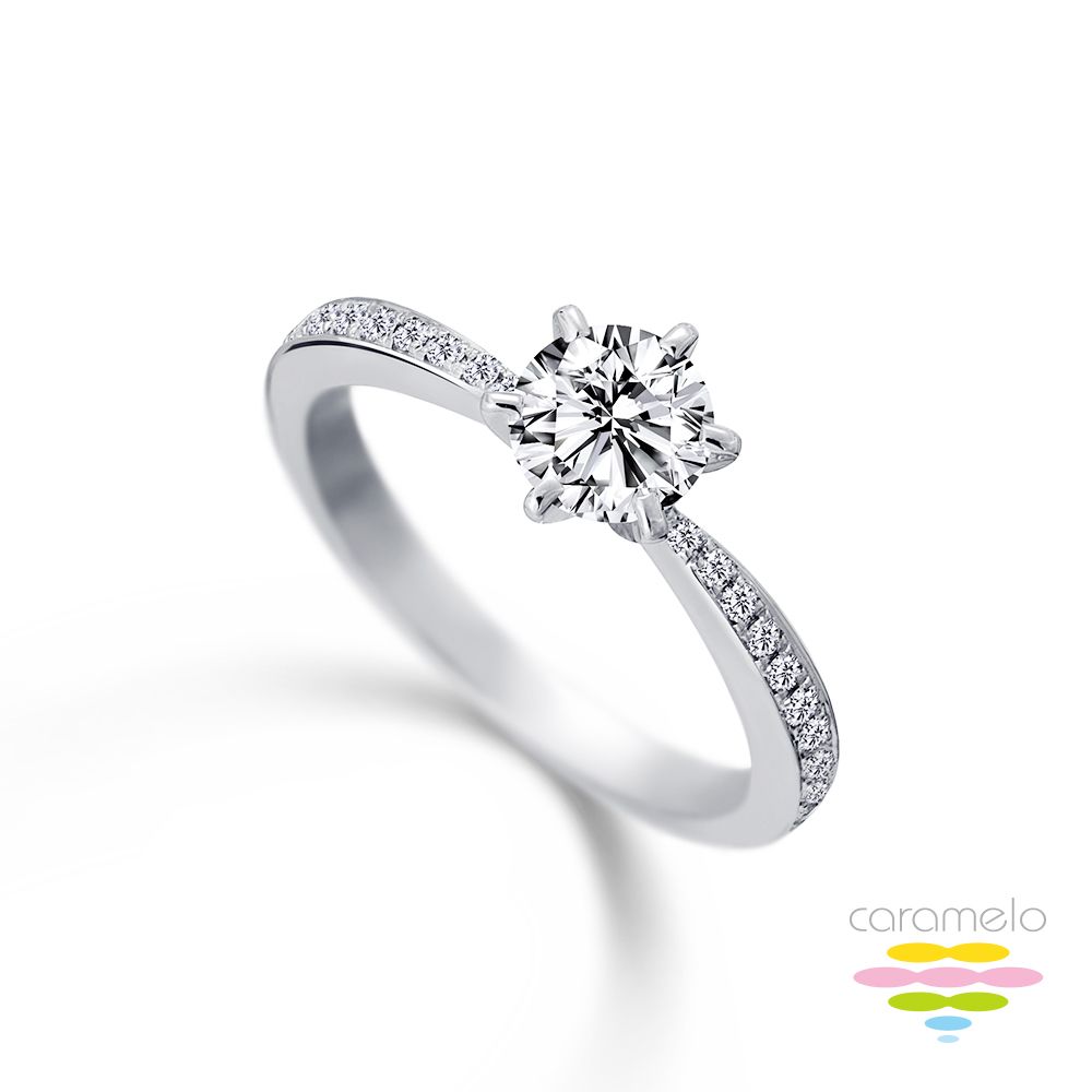 Caramelo 彩糖鑽工坊 彩糖 50分 G/VS2 3EX 14K 六爪鑽戒 結婚戒&求婚戒