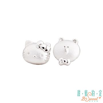 2sweet 甜蜜約定  HelloKitty x LINE 最佳拍檔純銀耳環