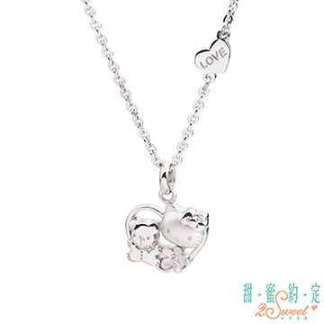 甜蜜約定 HelloKitty 愛是唯一kitty純銀墜子 送白鋼項鍊