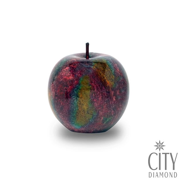 City Diamond 引雅  【七彩玉石】小蘋果造型擺件配飾-花蓮特產