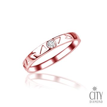 City Diamond 引雅 『戀愛圓舞曲』6分鑽石玫瑰金鑽戒(男)L00703