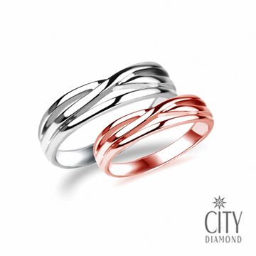 City Diamond 引雅 『編織愛』K金結婚對戒-白K玫瑰金