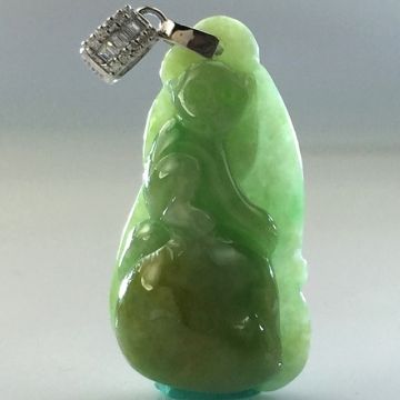 【森茂珠寶】緬甸天然翡翠A貨 三彩福在眼前墜子 F1820