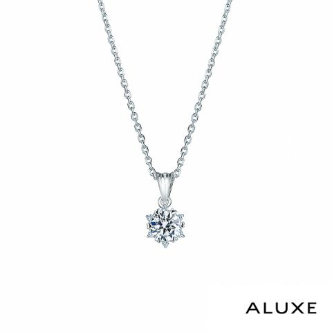 A-LUXE 亞立詩 18K金 0.30克拉 愛心6爪 奢華典雅鑽石項鍊