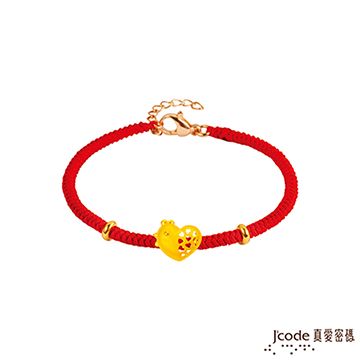 Jcode 真愛密碼 Jcode 心動小雞黃金/紅色編繩手鍊