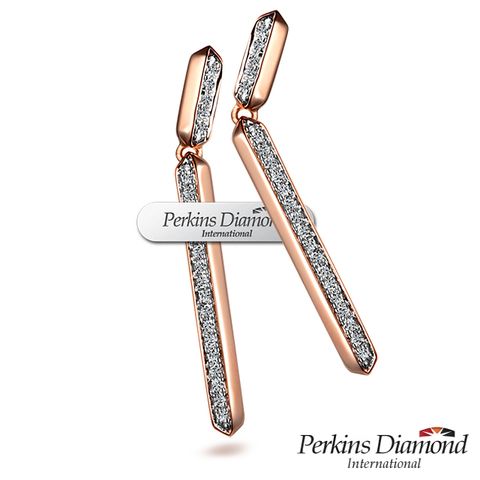 鑽石耳環 PERKINS 伯金仕 玫瑰金 Dance系列