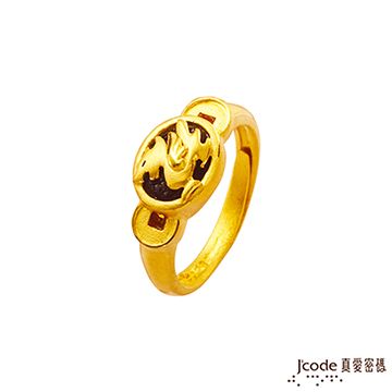 Jcode 真愛密碼 Jcode 財源廣進貔貅黃金/水晶男戒指