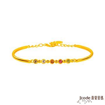 J’code真愛密碼 保平安黃金手環-五色石款