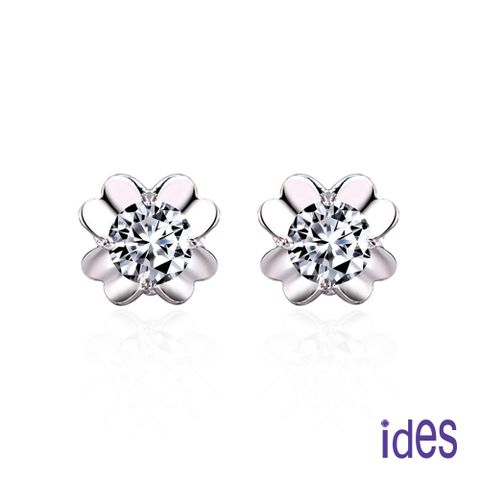 ides愛蒂思 50分E/VVS2八心八箭完美EX車工鑽石耳環/幸運草四爪（1邊各25分）