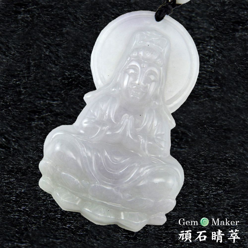 GemMaker 頑石睛萃 合掌觀音紫羅蘭天然A貨翡翠項鍊 -買就送品牌手珠一條(送完為止)