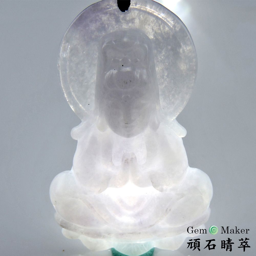 GemMaker 頑石睛萃 合掌觀音紫羅蘭天然A貨翡翠項鍊 -買就送品牌手珠一條(送完為止)