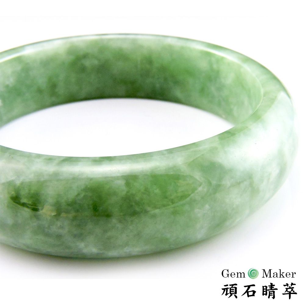 GemMaker 頑石睛萃 豆種全青天然翡翠手鐲 17.2mm-買就送品牌手珠一條(送完為止)