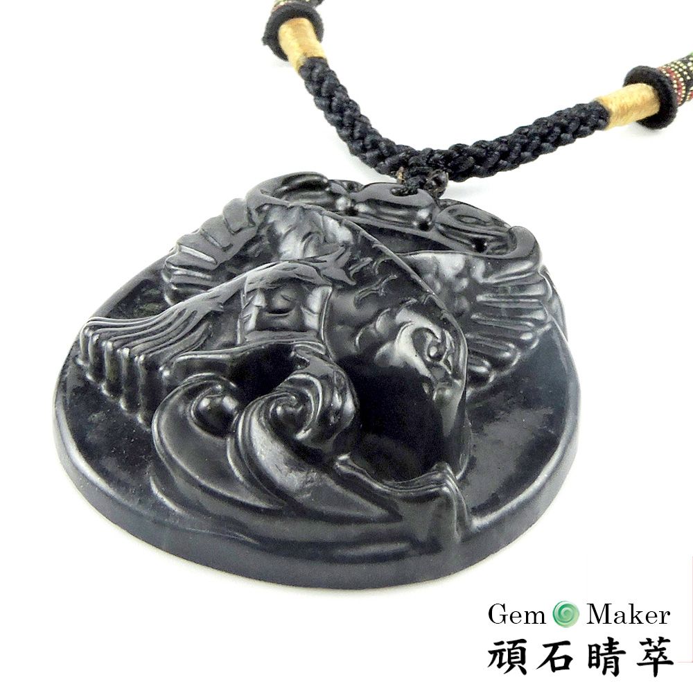 GemMaker 頑石睛萃 高展鷹翅頂級墨玉項鍊 -買就送品牌手珠一條(送完為止)