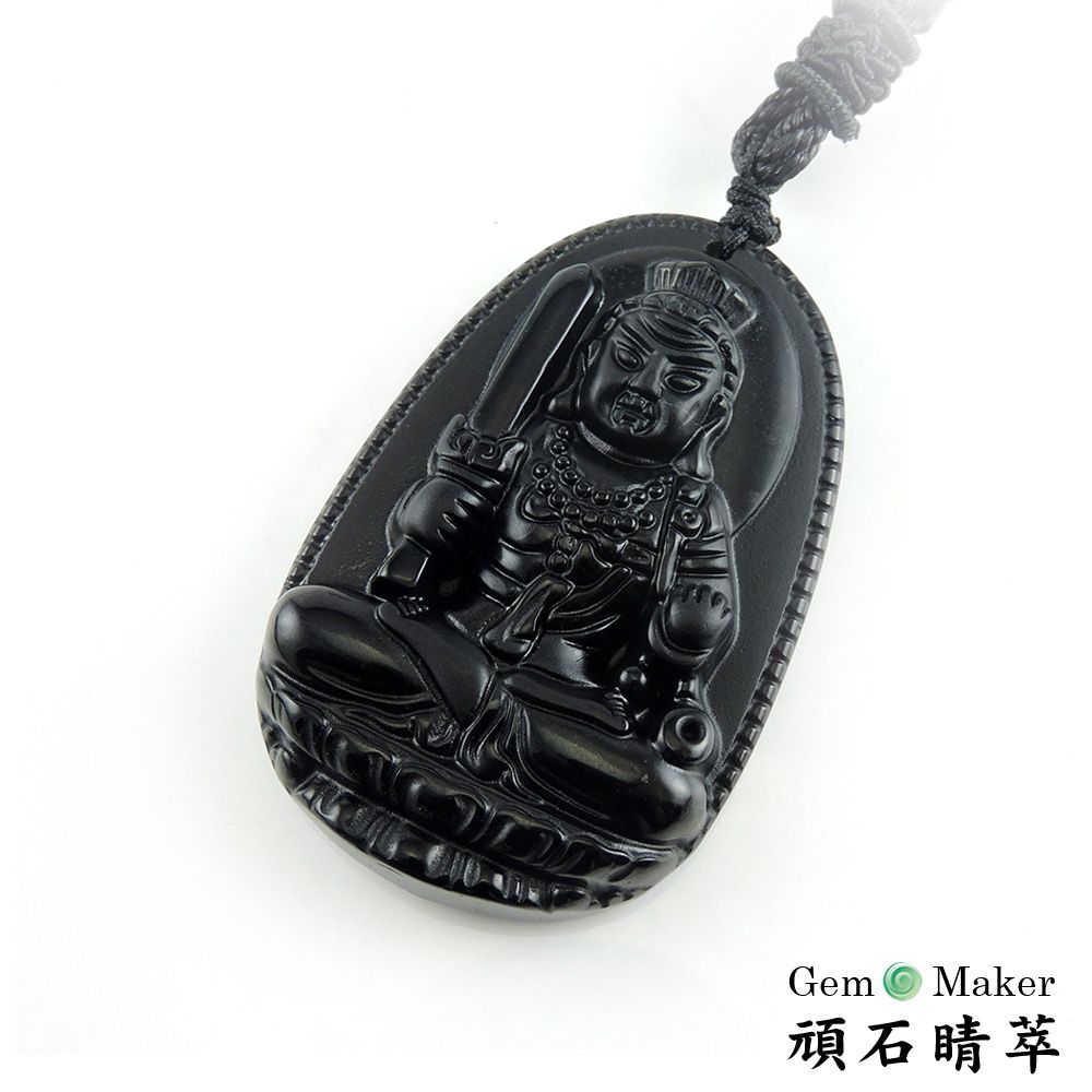 GemMaker 頑石睛萃 十二生肖八大守護神黑曜項鍊 雞 不動明王菩薩
