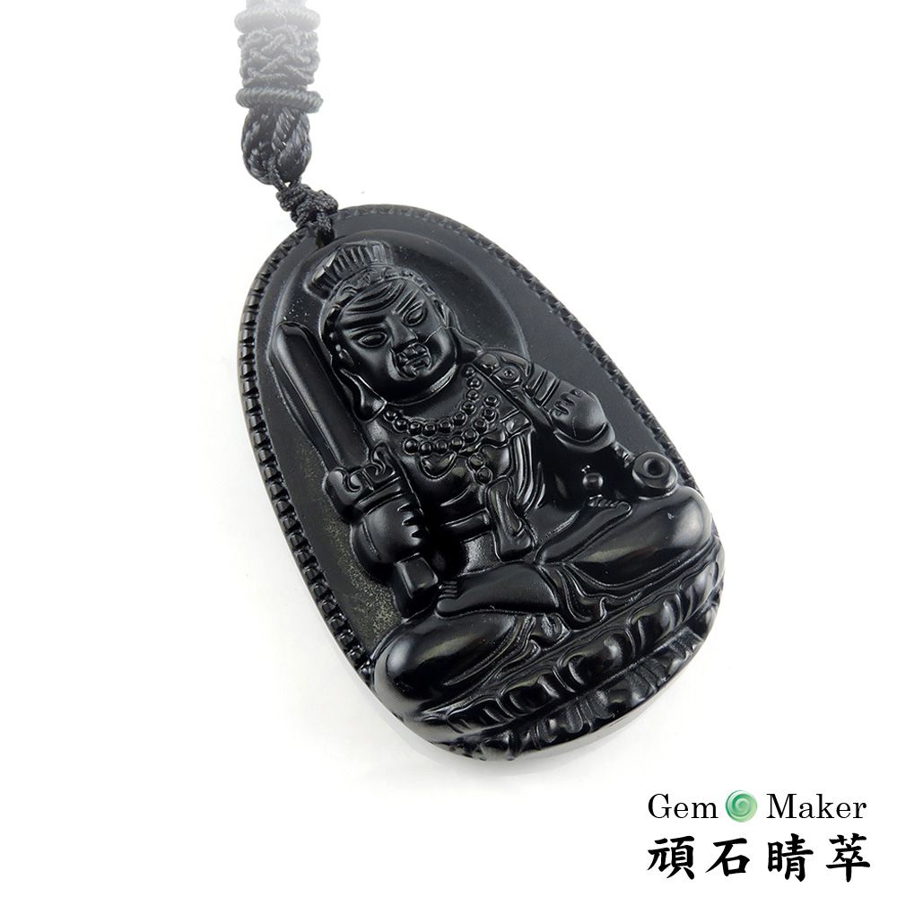 GemMaker 頑石睛萃 十二生肖八大守護神黑曜項鍊 雞 不動明王菩薩