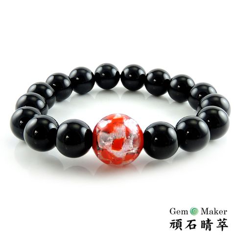GemMaker 頑石睛萃 黑瑪瑙琉璃10mm手珠