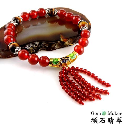 GemMaker 頑石睛萃 聚福紅瑪瑙流蘇手珠-買就送品牌手珠一條(送完為止)