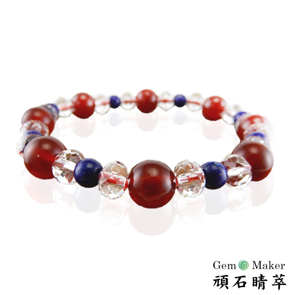 GemMaker 頑石睛萃 開運紅瑪瑙青金石手珠 -買就送品牌手珠一條(送完為止)