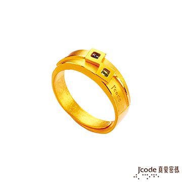 Jcode 真愛密碼 Jcode 愛在一起黃金/水晶男戒指