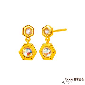 Jcode 真愛密碼 Jcode 愛巢黃金/水晶耳環