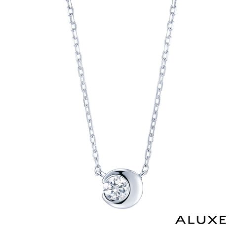 ALUXE 亞立詩 18K金上弦月鑽石項鍊