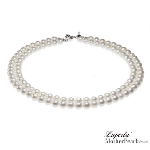 【大東山珠寶】10mm南洋貝寶珠雙串項鍊(月光白)