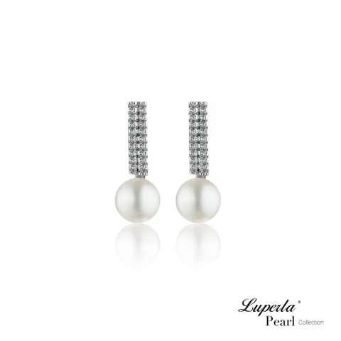 【大東山珠寶】閃爍星河 純銀晶鑽珍珠耳環(天然淡水珍珠)