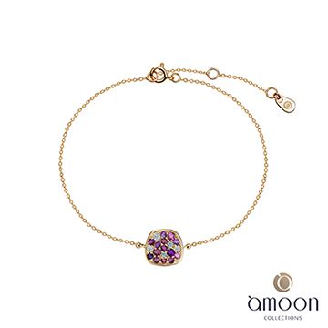 amoon 艾慕  璀璨彩寶系列 繽紛 10K金寶石手鍊