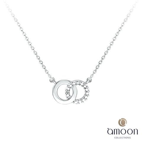 amoon 浪漫艾菲爾系列 永結同心 K金鑽石項鍊