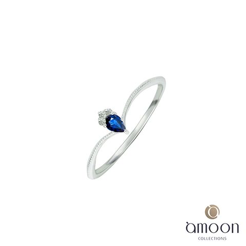 amoon 璀璨星空系列 閃爍 K金鑽石/藍寶石戒指