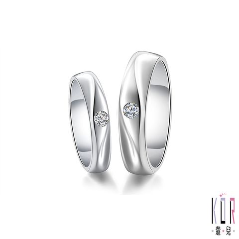 K’OR蔻兒 Cherie&Cher親愛的鑽石/白鋼成對戒指