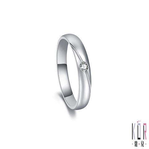K’OR蔻兒 相依相偎鑽石/白鋼女戒指